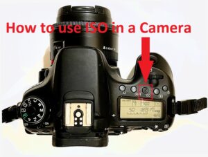 Top view of a Camera showing ISO